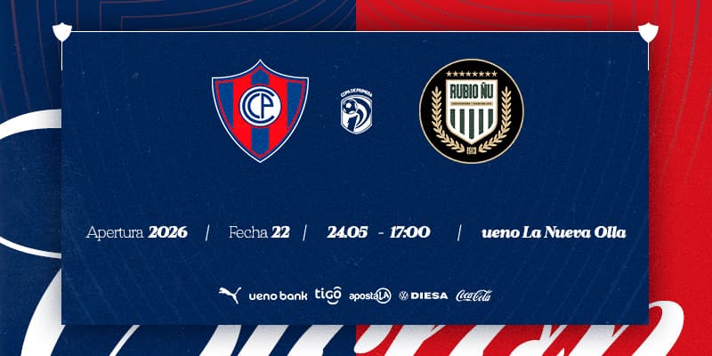 Imagen del evento Cerro Porteño vs Rubio Ñu - Torneo Apertura 2026 - Fecha 22