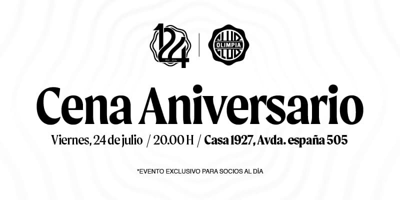 Imagen del evento ANIVERSARIO CLUB OLIMPIA - 124 Años