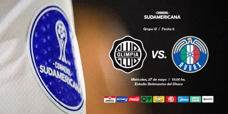 Imagen del evento OLIMPIA vs. AUDAX ITALIANO - CONMEBOL Sudamericana 2026 – Fase de Grupos